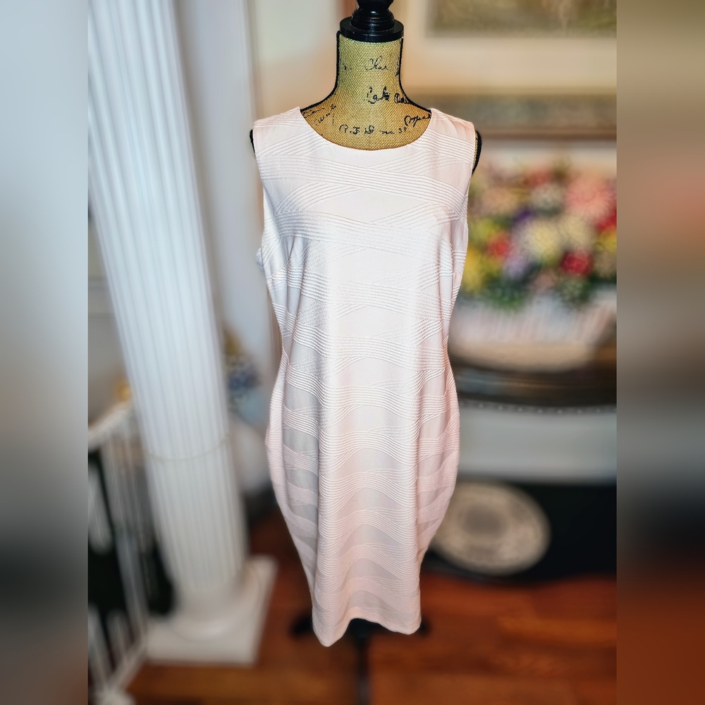 Tommy Hilfiger Pink Sleeveless Midi Sheath Dress